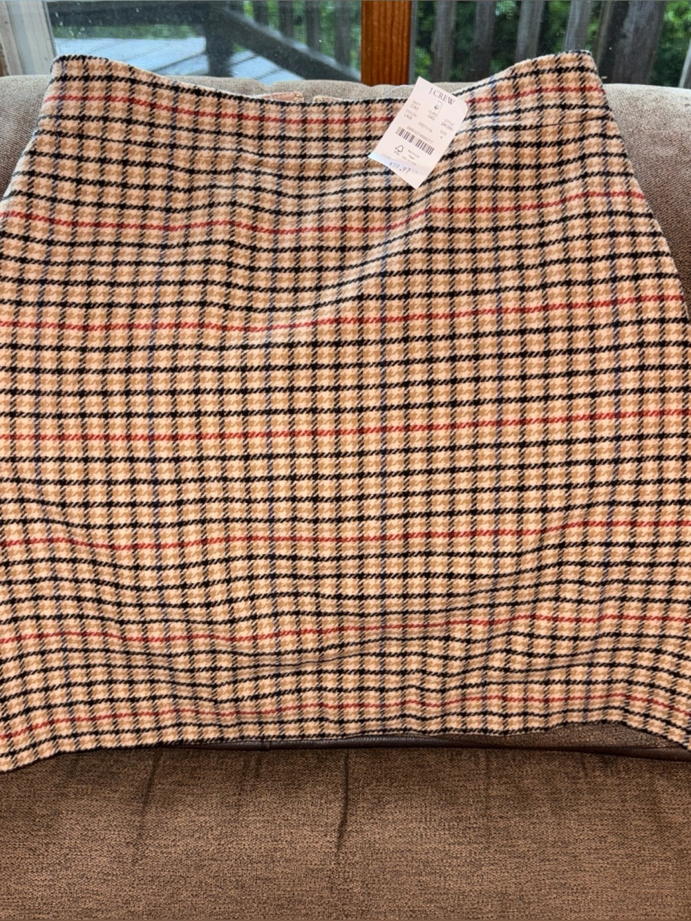 J Crew Houndstooth Mini Skirt, Brand New With Tags, Size 4 Wool Preppy